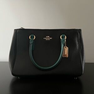 Coach Handbag/Purse Black and Teal